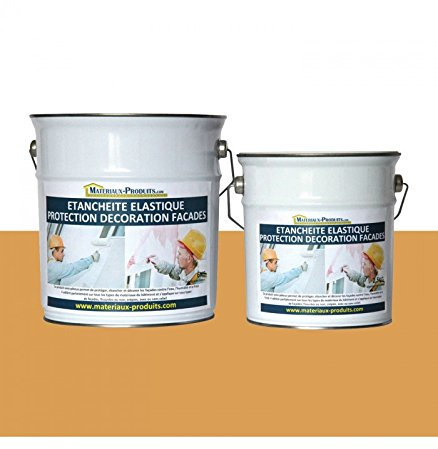 MATPRO - Peinture Étanche & Élastique pour Protection de Façade - pour Mortiers, Briques, Crépis, Fissurés ou Non, Avec ou Sans Relief - Ocre Jaune - 2.5Kg