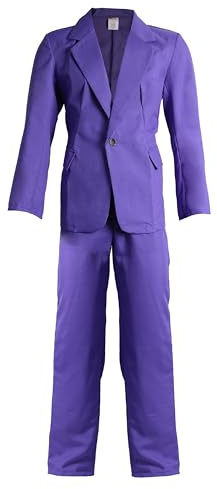 Mens Purple Suit Costume - Small - Purple Jacket with Buttons and Matching Trousers - Adults Fun Rock Icon Book Week World Book Day Halloween Fancy Dress Costume