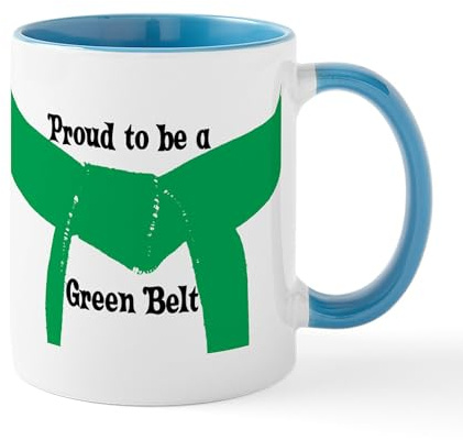 CafePress Proud To Be A Green Belt Mug 11 oz (325 ml) Ceramic Coffee Mug