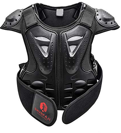 Giacca da moto per bambini, con protezioni per la schiena, per la schiena, per la moto, per bambini, con protezioni per la schiena, per pattinaggio, sci, snowboard, (L)