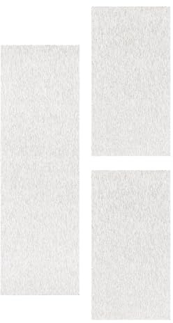 HomebyHome Alfombra Alrededor de la Cama Pila Corta Diseño Moteado Liso Dormitorio Suave Rectangular 3 Partes de Corredor, Color:Crema, Juego de Cama:2X 60x100 + 1x 80x250