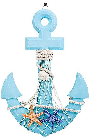 BBTISG Ancora in Legno Decorativa, Decorazione Ancora in Stile Mediterraneo Decorazione Da Appendere Alla Porta Home Decor Per Camera Da Letto, Soggiorno, Sala Da Pranzo Decorazione (Stile 1)