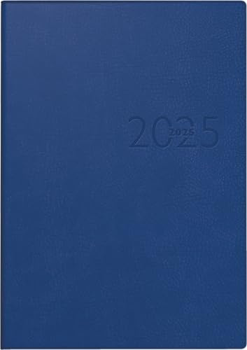rido/idé bokkalender modell studioplan int. (2025), 2 sidor = 1 vecka, 168 × 240 mm, 160 sidor, konstläderomslag prestige, blå