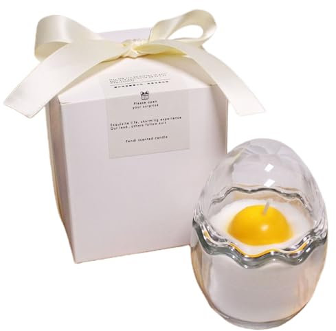 Bougie parfumée en forme d'œuf pour anniversaire, aromathérapie végétale, bougie en verre avec boîte cadeau, décoration de Pâques cadeau pour femme