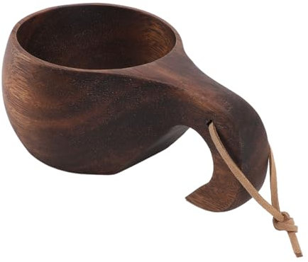 Träkopp, Träkaffekopp, Campingmugg med handtag, Portabel Trämugg Drickskopp/68