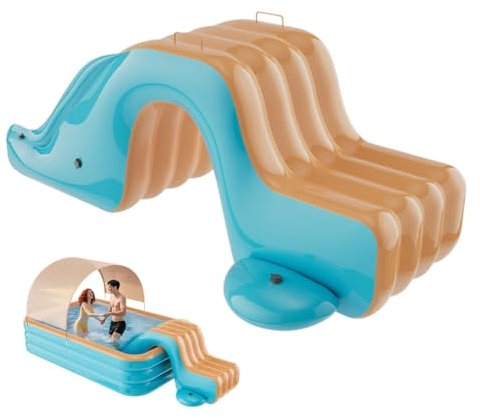 Toboggan Gonflable pour Piscine, 175x105x75cm Toboggan De Piscine, TobogganGonflable De Natation D'été pour Enfant, Fournitures DePiscine Jouet De Jeu d'eau pour Enfant