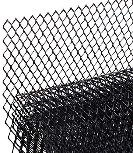 AggAuto 120x40cm Nero griglia universale da corsa in 6x12mm Esagonale, griglia in lega di alluminio per auto, griglia per radiatore automobilistico
