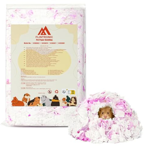 Flintronic Litière pour Petits Animaux, 15L Litière pour Rongeurs, Faible Poussière & Peu Allergisante, Absorbante, Contrôle des Odeurs Jusqu'à 14 Jours,Litières pour Hamsters,Cobaye,Lapin,Totoro,440g