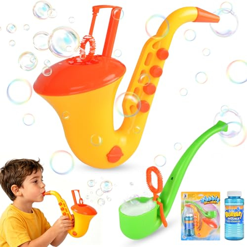 2Pcs Bubble Cigarette Blower,Bubble Machine, Bubble Maker Blower, Saxophone Bubble Gun & Pipe Shaped Bubble Blower,Bubble Stress Relief Toy for Outdoor Party Gift,Backyard Parties & Birthdays