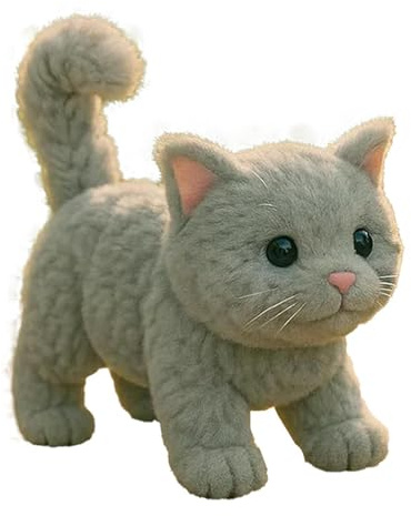 Peluche Gatto Robot - Animale Domestico Elettronico Interattivo da 19 cm, Simpatico Compagno , Gatto Animatronico Realistico con Suoni Miao | Regalo realistico con animali di peluche per figlia