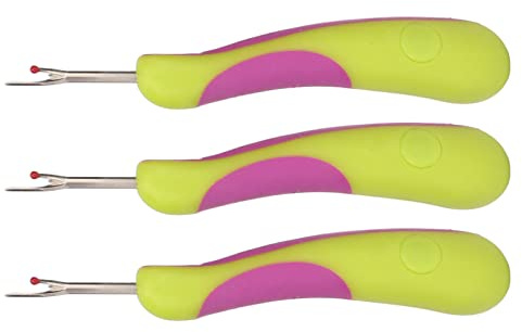 TIKATARER Stygnborttagning, Ergonomisk Trådupplockare för Handtag, Sömavrivare i Rostfritt Stål med Säkerhetskåpa, Liten Gaffel för Sömnad, Textil, Korsstygn, Gör Det Själv