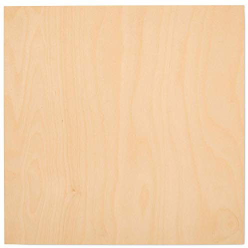 6 mm Baltic Birch Plywood 1/4 x 12 x 12 Inch, Box of 12 B/BB Grade Craft Wood, Stronger Than Basswood Sheets, for Laser, CNC Cutting and Wood Burning, by Woodpeckers