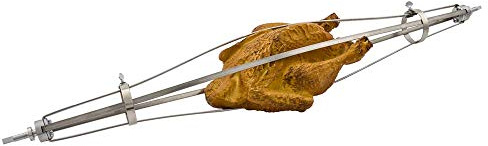 GIEMME Spiedo a Rocca per Girarrosto, Acciaio Inox AISI 304, Lunghezza 70 cm, Ideale per Polli, Selvaggina e Carne, Realizzato in Italia