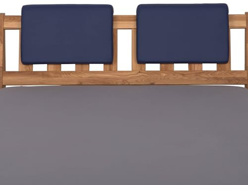 Staboos 2er Set Leder Polsterkissen, Steckkissen für Bettkopfteil zum einhängen, Rückenlehne für Bett mit Kopfteil, SK01 (blau)