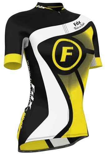 FDX Women's Short Sleeve Cycling Jersey Breathable Quick Dry Shirt YLW XS