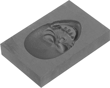 Cabilock Molde de Lingotes de Grafito Forma de Calavera Herramienta para Fundición de Grafito para Proyectos de Bricolaje y Escultura