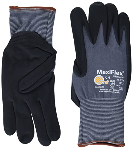 MaxiFlex 34-874 XL Maximum Breathability, Comfort and Durability-Handling, Assembly and Sorting of Small Parts and Materials Nitrile Coated Gloves (1 Pack)