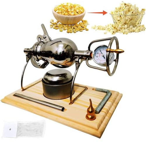 ANXYYDS Hand-Popcorn-Maschine, Hochdruck-Popcorn-Maschine, traditionelle chinesische Popcorn-Maschine, Mini-Handkanonen-Lebensmittelverstärker aus Edelstahl,328ml