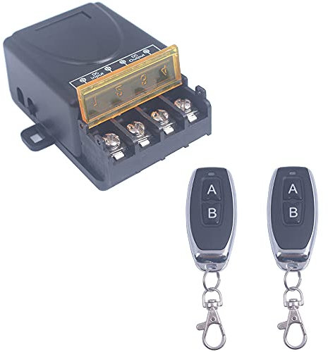 Télécommande sans fil 9V/12V/24V/48V/72V/85V avec interrupteur de tension longue portée pour alarmes antivol Interrupteur d’éclairage intelligent pour moteurs de porte (2 * Télécommande)