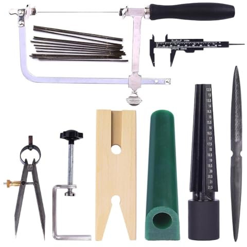 Yominerr Set di attrezzi da intaglio per anelli di , set di coltelli per , ad con lame, misuratore di , gioielliere