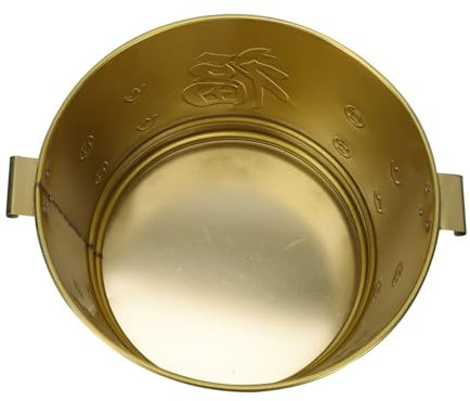 INOOMP Goldener Geldeimer Für Opferzwecke Verbrennungsbehälter Aus Hochwertigem Material Großer Öffnung Für Einfache Nutzung Im Garten Oder Tempel