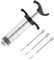 Windfromort Iniettore di Carne da 30 ml – siringa per marinata con Punta in Acciaio Inox 304 – 3 Aghi – siringa per marmellata