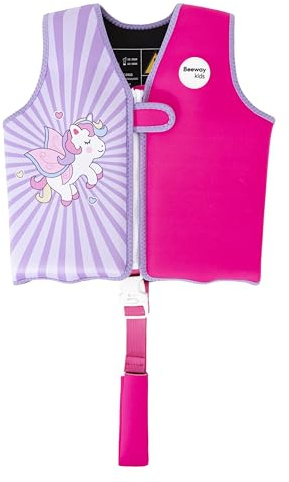 BEEWAY Swim Vest - Swim Jacket for Kids (Up to 3yrs) / Buoyancy Aid for Swimming with Removeable Floats and Safety Strap & Buckle