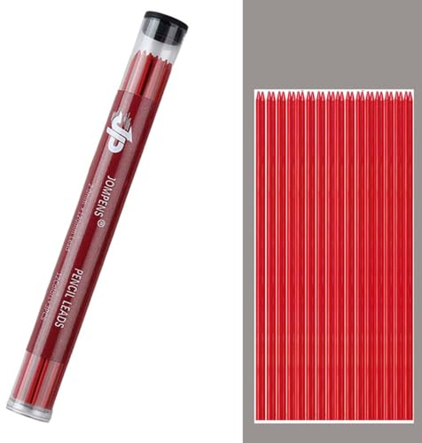 Recargas de plomo para lápiz mecánico MROOFUL 2.0 mm, 2B, plomo de grafito mecánico de color 2 mm para lápiz de dibujo técnico y de diseño - 36 recargas (rojo)