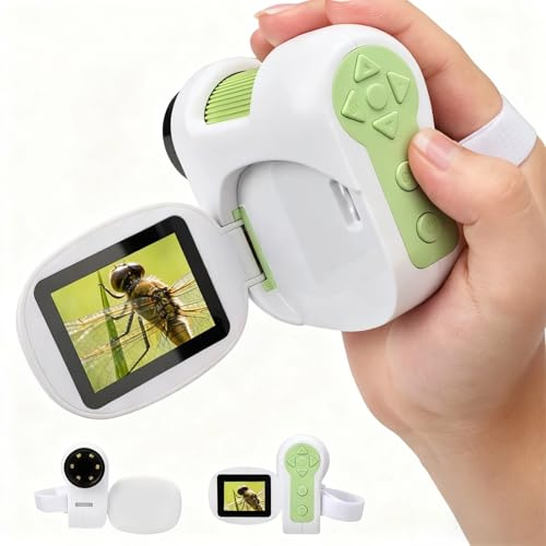 Microscopio para Niños 100x-1600x, Microscopio Digital Portátil con Función de Foto y Video con 2,0 1080P HD Pantalla, Kit Explorador Niños para Niñas y Niños 4-12 Años (Verde)