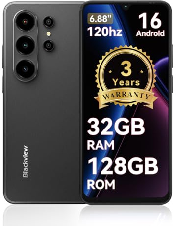 Blackview Wave 10 Smartphone Ohne Vertrag, Android 16 Handy,6,88 120Hz, 32GB+128GB/2TB,32MP 13MP/5000mAh,4G Dual SIM Smartphones Günstig Neu,WiFi 5G/GPS/3,5mm/FM/3 Jahre Garantie