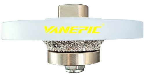 VANEPIC 3/8 inch B10 Diamond Demi bullnose Half Bullnose Profile Wheel Diamond Hand Profiler Router Bit with 5/8-11 Thread for Granite Marble Concrete Tile and Countertop Edge Shaping