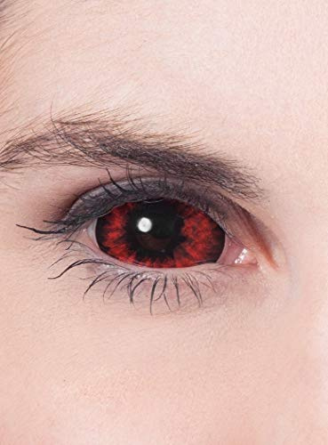 Maskworld - Sclera rot - farbige Kontaktlinsen / 6-Monats-Linsen - Motivlinsen ohne Sehstärke (22mm) - Unisex - Erwachsene - ideal für Halloween, Karneval, Motto- und Horror-Party