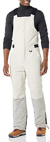 Amazon Essentials Herren Wasserabweisender isolierter Schneelatzoverall, Elfenbein Grau Farbblock, M