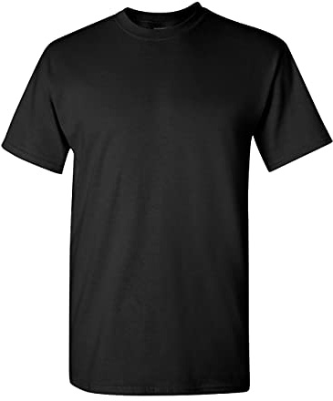 Gildan 5000 Men's Short Sleeve Heavy Cotton T-Shirt Tee, (Black), XXL
