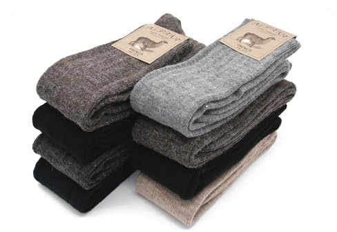 Frencis - Chaussettes Longues Homme Femme en Laine & Alpaga – Chaussettes Thermiques d'Hiver Jusqu'au Genou, Pointe et Talon Renforcés, Élastique Souple, Hypoallergéniques – Fabriqué en Italie, 35-40