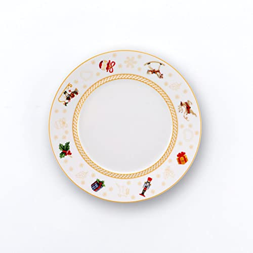 WEISSESTAL Lot de 6 assiettes à pain 17 cm Noël en porcelaine