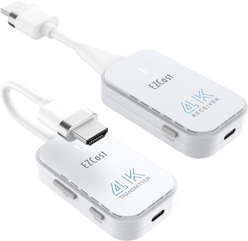 EZCast Émetteur et récepteur HDMI sans fil, 4K 30 Hz, miroir d'écran et extension pour ordinateur portable/PC/PS5, portée de 30 m