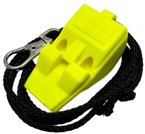 ACME Silbato de emergencia y señal Tornado T2000 con correa (DG Amarillo/Amarillo fluorescente)