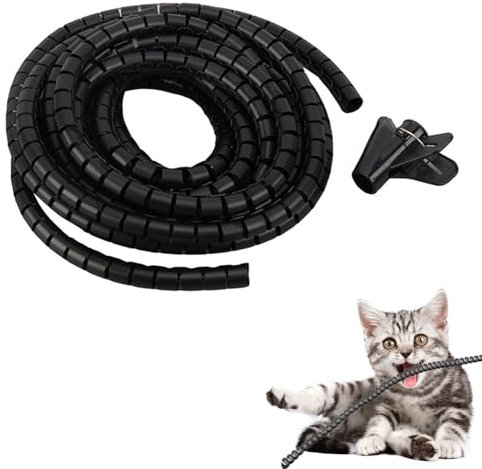 HEOUCH 5 Stück 1m Kabelschlauch, Flexibler Kabelschutzschlauch, Kabelschutz Haustier vor Dem Kauen, Durchmesser 10mm Cable Sleeve, zum Bündeln von Kabeln, Kabelschutz Kabelmanagement für TV Computer