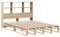 vidaXL Massivholzbett, Bett mit Bücherregal ohne Matratze, Holzbett Bettgestell mit Lattenrost, Palettenbett Doppelbett für Schlafzimmer, 135x190cm