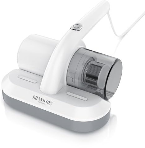Brandson - Milbenstaubsauger für Matratzen - mit UV Licht Sterilisationslicht - Matratzensauger Staubsauger für Allergiker - Schmutzbehälter 250 ml - desinfiziert Betten Bekleidung Polstermöbel