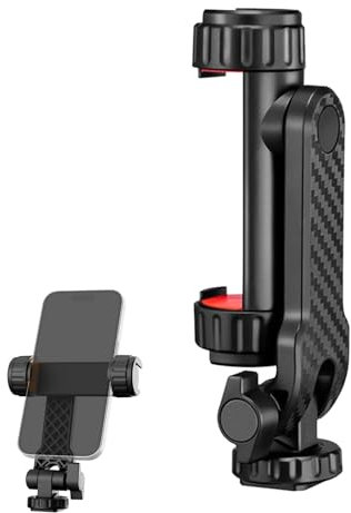 Adaptador de Trípode para Smartphone, Soporte Movil para Tripode con Tornillo de 1/4 y, Monitor de Cámara Rotación de 360º, Soporte de Cámara, Phone Tripod con Zapata Fría