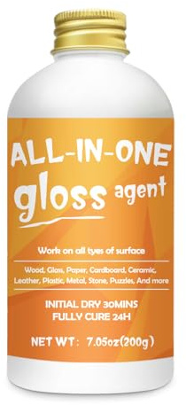 1DFAUL 200ml Decoupage Glue Gloss Finish, Varnish & Sealer, All in One Craft Glue Quick Dry, Anti Scratch & Wear Resistant, Waterproof, for Wood, Paper, Clay, Fabric & More