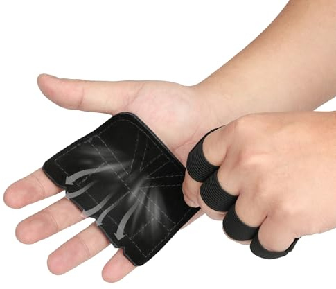 flintronic 1 Paire Gants de Fitness, Gants de Préhension en Cuir, Coussinets de Protection de Fitness, Respirants, pour Crossfit, Traction, Gym, Musculation, Sport