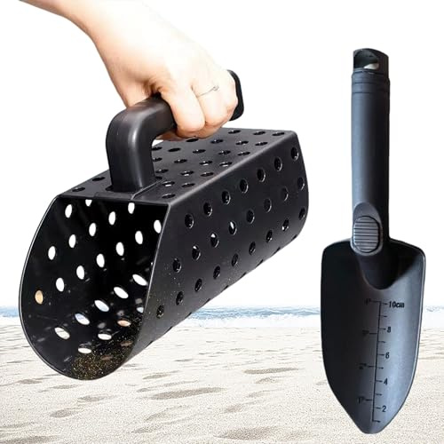 WSNDM Conjunto De La Fiebre del Oro De La Playa, Cuchara y Pala De Arena, Pala De Arena y Accesorios De Pala para Detección De Metales, Herramienta De Caza y Excavación De Tesoros En La Playa y Más