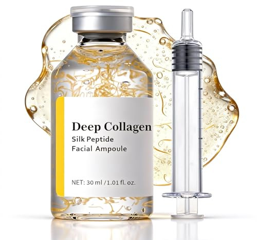 Sérum Lifting Intensive, Lifting Ampoule Silk Peptide Serum, Microneedling Sérum Anti Rides, Atténue les Ridules et Améliore la Fermeté et L'élasticité de la Peau, 30ml