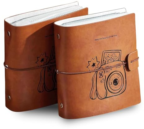 Mini Fotoalbum 2er Set mit 200 Taschen (9,5 × 6,5 cm), Album für Sofortbilder & Kpop Photocard, Passend für Fujifilm Instax Mini 12/11/9/8/25/70/90, Polaroid Snap/Z2300/Hi-Print, Kodak 2x3 Zoll