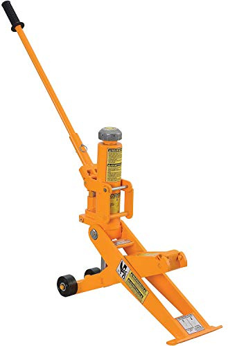 Global Industrial Hydraulic Forklift Jack with Removable Handle, 8800 Lb. Capacity, Steel Construction, 2-1/2H to 16 H Lift Height, 45 Pump Strokes, Orange