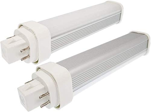 E-Simpo 2pcs 4Pin G24Q/Gx24Q PL-C PLT 26W Equivalent 11W Bulb PL Horizontal Retrofit 1200lm 180D Plug in Lamp FDS18e35/4 Replacement(Need Remove Ballast) (Daylight, G24Q Base 4-Pin)