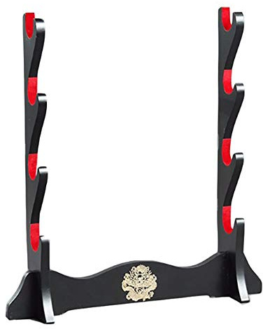 Z-fiber Soporte de Katana Acolchado de Terciopelo Japonés - Estante de Exhibición de Samurai para Toda la Espada, 4 Niveles